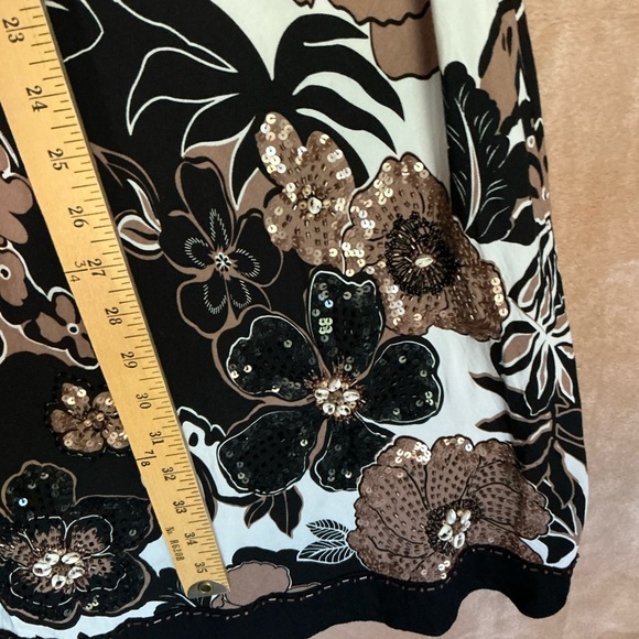 Kudetal. Floral Black and Brown Women's Dress - Picture 8 of 9